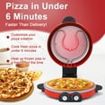 thumbnail image 6 of Pizza Oven 12" Visual Window Pizza Maker Machine 1800W Pizza Cooker For Kitchen Countertop Dual Temperature Control Up To 440 Degrees Celsius  Red, 6 of 7