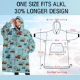 thumbnail image 4 of Oversized Wearable Blanket Hoodie,Cartoon Construction Vehicles Cranes Blue Pattern Sherpa Blanket Hoodie with Super Pockets,Super Warm Fuzzy Pullover for Women & Men, 4 of 6
