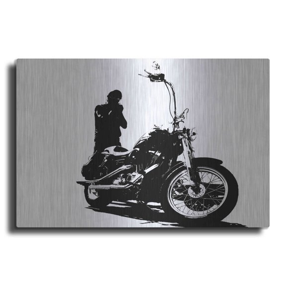 Luxe Metal Art 'Rider' by Clive Branson, Metal Wall Art, 16"x12"