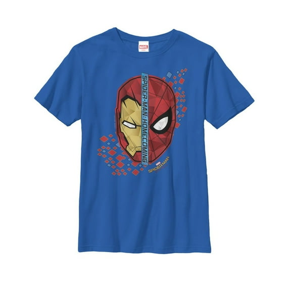 Boy's Marvel Spider-Man: Homecoming Iron Man Face Graphic Tee Royal Blue Small