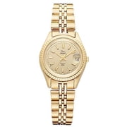 Timex Ladies Gold Dial with Quick-Date Feature Watch