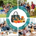 thumbnail image 6 of FORMRS Insulated Lunch Bag for Work School Unisex Large Capacity Cooler with Shoulder Strap, Retro Floral Orange, 6 of 6