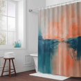 thumbnail image 6 of Abstract Sunrise Sunset Shower Curtain for Bathroom Decor, Ocean Modern Oil Painting Waterproof Fabric Shower Curtain, 72"x96" Set with 12 Hooks, 6 of 9