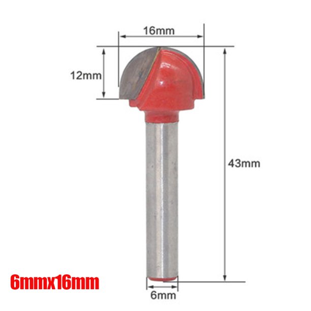 Milling Cutter Core Box Router Bit Round Bottom Round Head Woodworking