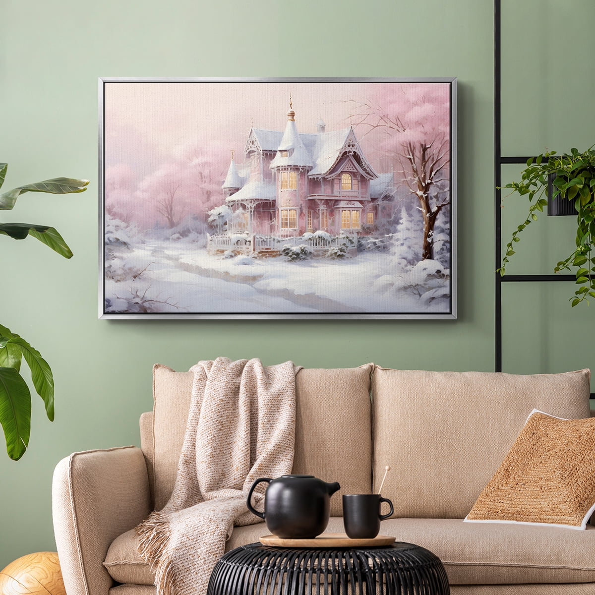 Vintage Landscape-CXCV By Wexford Home Framed in Silver Wood Gallery Wrapped Canvas 25 in. x 37 in.