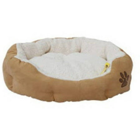 ALEKO PB02S Small 18X17X6" Soft Plush Beige Pet Cushion Crate Bed For Dogs and Cats with Removable Insert Pillow