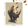 thumbnail image 3 of Rhinoceros Canvas Print, African Wildlife Wall Art, Decor for Living Room, Bedroom, Office, Hotel, Entryway, Lodge, 3 of 8