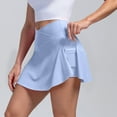 thumbnail image 2 of Uaswgudfs ​Womens Skorts Shorts: High Waisted A-Line with Crossover Design & Concealed Pocket - Stretchy Athletic Skirt Shorts for Women Light Blue 2XL, 2 of 7