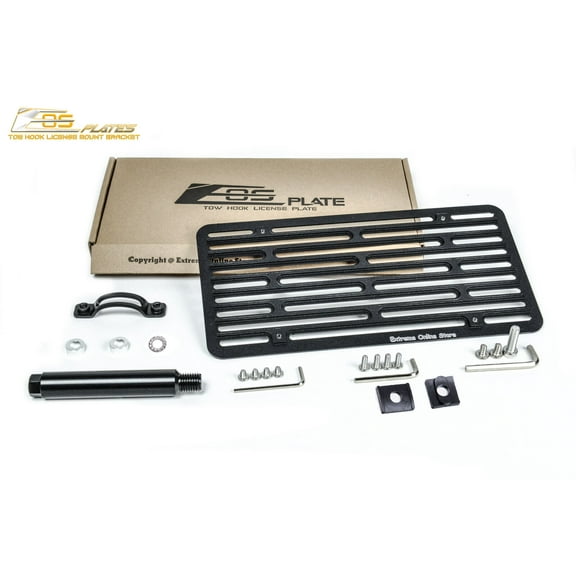 Replacement For 2020-Present Audi S6 Models | EOS Plate Version 2 Full Sized Front Bumper Tow Hook License Plate Relocator Mount Bracket Tow-547-V2