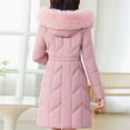 thumbnail image 3 of Women's Winter Puffer Coat Warm Thick Fleece Lined Down Jackets Thermal Winter Outerwear with Pockets Mid-length Zip Up Coats, 3 of 6