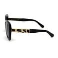 thumbnail image 3 of Womens Animal Print Arm Mod Rectangular Plastic Sunglasses Black Leopard, 3 of 4