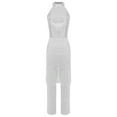 thumbnail image 4 of TiaoBug Women Sequin Latin Dance Jumpsuit Fringe Jazz Tango Rumba Salsa Ballroom Dance Rompers Silver 4XL, 4 of 7