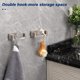 thumbnail image 4 of Gancho doble para toalla de baño, soporte cuadrado de acero inoxidable SUS304, gancho doble resistente a la corrosión para baño, sala de estar, cocina, montaje en pared, paquete de 2 (cepillado), 4 of 5