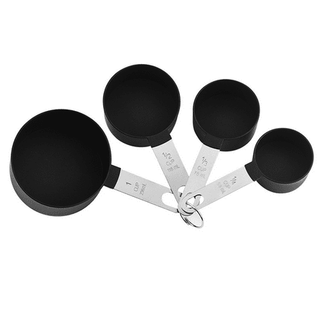 

Measuring Cups Set Kitchen Gadgets Stackable Stainless Steel Handle Measuring Cups for Measuring Dry and Liquid Ingredient Black