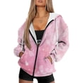 thumbnail image 4 of SCRAWLGOD Cherry Blossom Women's Plus Size Zip Up Hoodies for Women Oversized Drawstring Zippered Hoodies for Women Graphic Loose Women Clothing Tops Size L for Clubs, 4 of 7