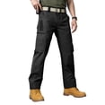 thumbnail image 2 of Multi Pocket Work Pants Mens Cargo Trousers Straight Leg Utility Pants Solid Color Casual Hiking Pants Long Pants for Men, 2 of 6