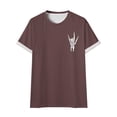thumbnail image 3 of TSADFHJI Chemises pour Hommes Manches Courtes Automne Printemps et Été Imprimé Manches Courtes Col Rond T-Shirt Tendance Mode m Café, 3 of 6