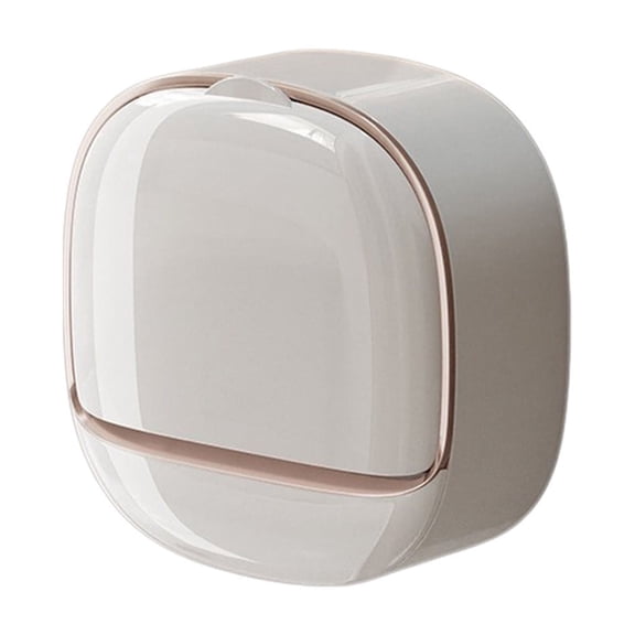 Wall Mounted Soap Holder Self Adhesive Shower Organizer Flip Top Storage Box For Bathroom Kitchen Sink White 4.8 Inch