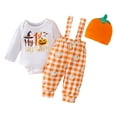thumbnail image 4 of REgarm Baby Boy First Halloween Outfit 3PCS Clothes Set Long Sleeve Romper Cute Pattern Suspender Pants Overalls Fall Winter Outfits,9-12 Months, 4 of 5