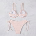thumbnail image 5 of UTSJKR Women's Trendy Bikini Sets V Neck 2 Piece Triangle Bathing Suit Ruched Drawstring Swimsuits Soft Beachwear Pink XL, 5 of 7