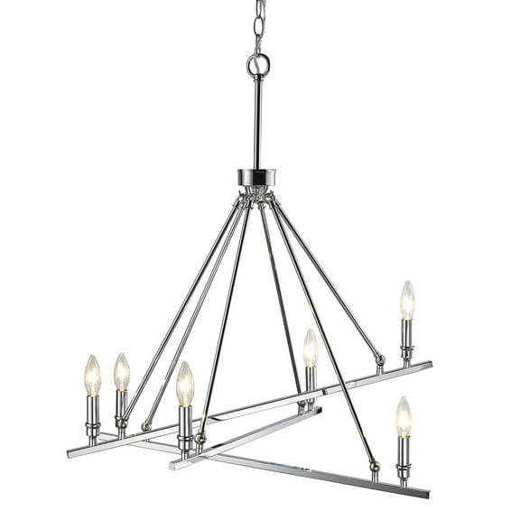 Golden Lighting Garvin 6-Light Chandelier in Chrome