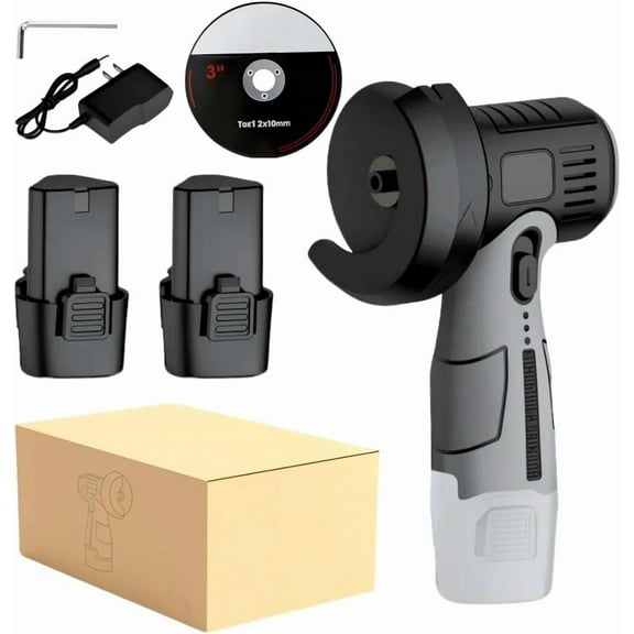 12V Mini Angle Grinder with Cutting Disc, 2025 New Cordless Angle Grinder, Portable Electric Grinder Tool for Home and Workshop Use, Handheld Grinder for DIY Projects 2 Batteries
