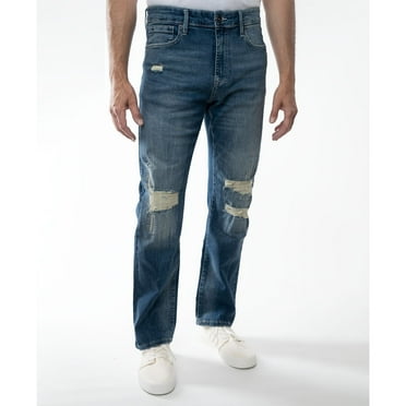 Lazer Men's Straight Fit Stretch Jeans Blue B4HP (32 in,32 in,32)