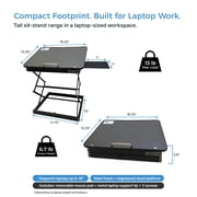 CD4 Adjustable Laptop Standing Desk Converter with 4 Heights, Tilting Platform and Level Mouse Pad, Black