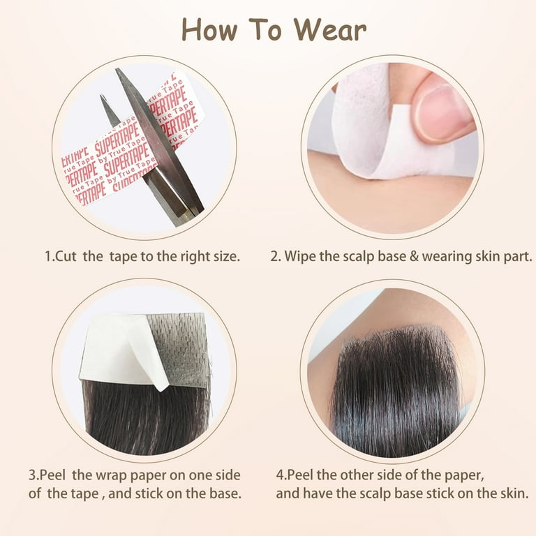 Human Hair Tape-On Triangle Hair Patch for Hair Loss Temples 2Pcs Temple Hair Patches Human Hair Pieces Skin PU Cover-Up  main image 4