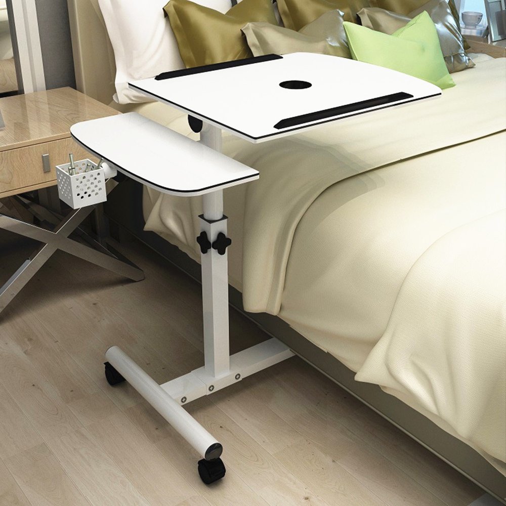 Over Bed Table with Wheels | Angle & Height Adjustable | Rolling Laptop