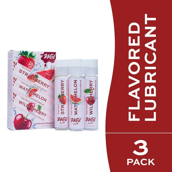 Wet Water Based Flavored Lube Trio, 1.0 fl oz, 3 Pack