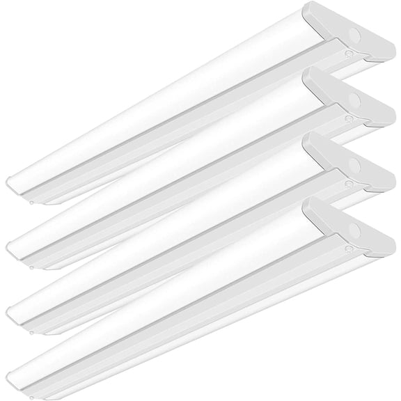 4FT LED Wraparound Light Fixture 50W Ultra Slim Shop Lights for Garage, No Glare, 5500 Lumens, 5000K, 4 Foot Flush Mount Office Ceiling Wrap Workshop Kitchen, Pack