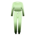 thumbnail image 5 of DailyTrove Women's Long Sleeve Ombre Tracksuit - Gradient Design, Casual Style, Fall & Street Wear,Green, 5 of 5