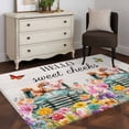 thumbnail image 4 of Sweet Cheeks Washable Area Rugs 3'x5', Farmhouse Flowers Cars Cows Pigs Wood Grain Low Pile Throw Living Room Rug Non-Slip Sturdy Edge Binding Carpet for Indoor Entryway Bedside Kitchen, 4 of 9