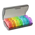 thumbnail image 4 of Pastillero portátil Pastillero Organizador de pastillas 5.3x3.4x2 pulgadas 7 Dispensador de pastillas diario Impermeable Apto para viajes para Negro y Multicolor Yinane Caja de almacenamiento de joyas, 4 of 8