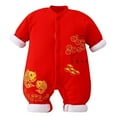 thumbnail image 2 of CUZIBR Baby Girl Boy Calendar New Year Onesie Kimono Tang Suit Red O-Neck Long Sleeve Romper Jumpsuit Oneise One-Pieces Outfits Soft Dailywear For Toddler,D,3-6 Months, 2 of 3