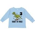 thumbnail image 3 of Inktastic 3rd Birthday Dinosaur Skateboarding Boys Long Sleeve Toddler T-Shirt, 3 of 5