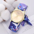 thumbnail image 2 of LVPAI Moda Casual Impresión Tela Vendaje Gato Rhinestones Mujer Reloj De Cuarzo Azul, 2 of 3