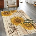thumbnail image 2 of Vintage Sunflower Area Rugs 3'x5', Washable Small Throw Rugs for Living Room Bedroom, Flowers Botanical Wooden Retro Art Indoor Outdoor Rug Non-Slip Low Pile Carpet Runner Reversible Floor Mats, 2 of 8