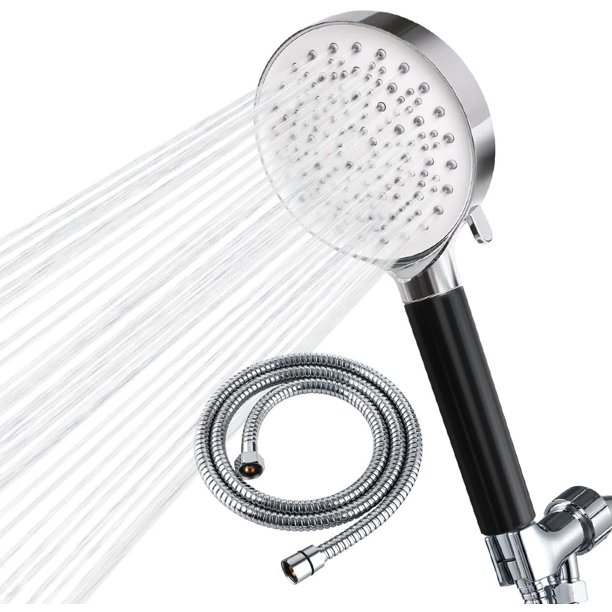 Newentor Filtered Shower Head, Black High Pressure 6 Spray Modes Handheld Shower Head with 59
