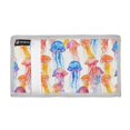 thumbnail image 2 of JIALIOU Nylon Trifold Card Wallet with ID Window Zipper Pocket for Men Women Teen Watercolor Jellyfish, 2 of 7