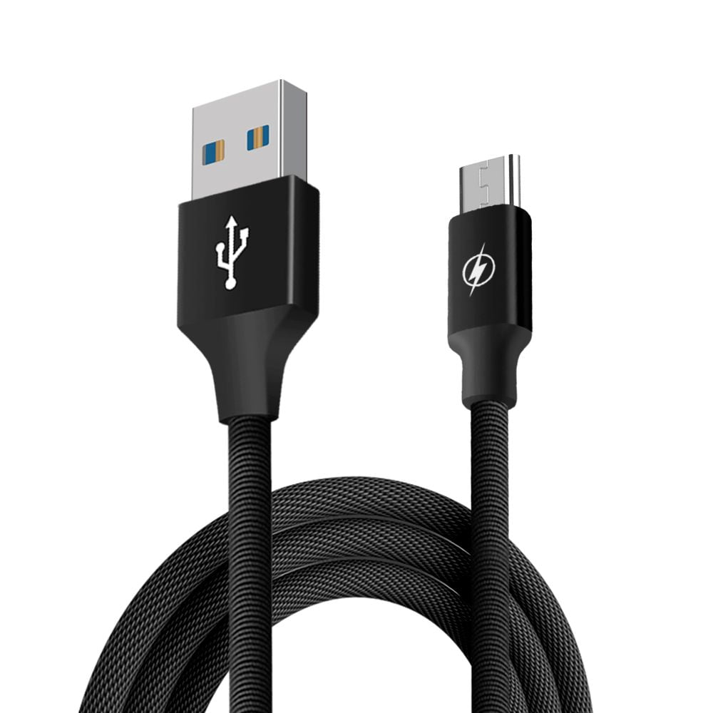 USB Cables Compatible with Cricket Influence 2-Pack - Black - 3.3 Feet Bemz 1 Meters Double Nylon Braided USB Type-C to USB-A Charger Cable