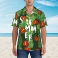 thumbnail image 2 of Fuzoiu Palm Leaves And Tropical Flowers Print Hawaiian Shirt for Men, Summer Beach Casual Short Sleeve Button Down Shirts, Men’s Beach Summer Shirts with Pocket,, 2 of 7
