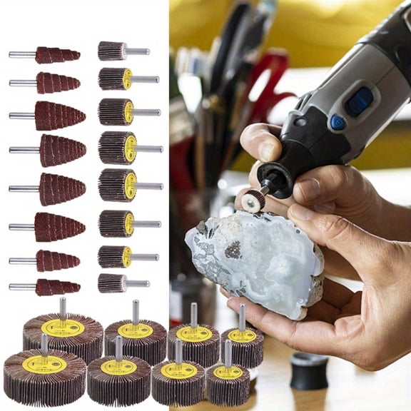 24 Pcs Abrasive Flap Wheels Sander, 1/4'' Shank Flap Wheel for Drill, Grinder, Rotary Tools