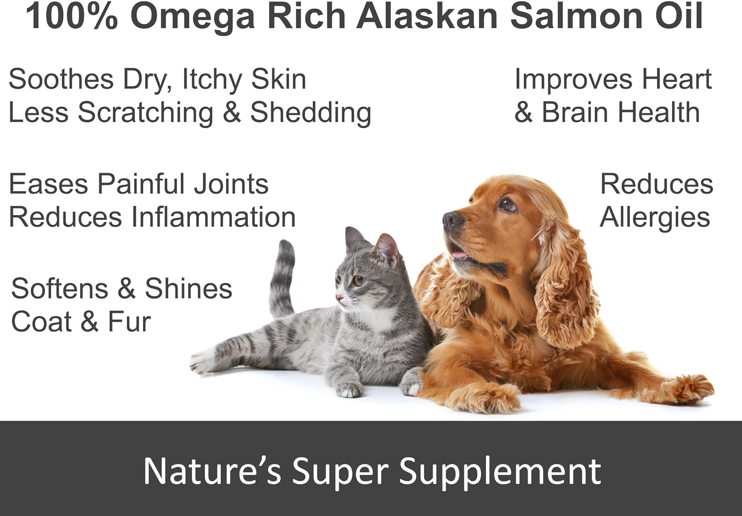 Finest for Pets Salmon Flavor Omega-3 Supplement Oils for Dogs & Cats, 32oz Bottle