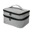 thumbnail image 1 of Qarigey Bolso organizador de esmalte de uñas fácil de llevar de nailon, organizadores de esmalte de uñas para retoques, de viaje o de viaje Juegos de manicura gris, 1 of 6