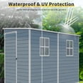 thumbnail image 3 of Jopath 4ft x 8ft Outdoor Storage Shed with Floor Resin shed with Two-Window,Waterproof and Lockable Doors for Patio Yard Lawn Gray, 3 of 7