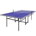 thumbnail image 1 of Soozier Table de Ping-Pong Pleine Grandeur, Ensemble de Table Pliante et de Tennis, Bleu, 1 of 10