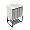thumbnail image 4 of Marseille 24 in. Gray Oak Bathroom Vanity With White, 3-Hole Ceramic Sink Top, 4 of 8
