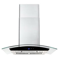 Tieasy 30 inch Wall Mount Range Hood Stainless Steel 700 CFM Black Touch Panel Kitchen Vent Fan
